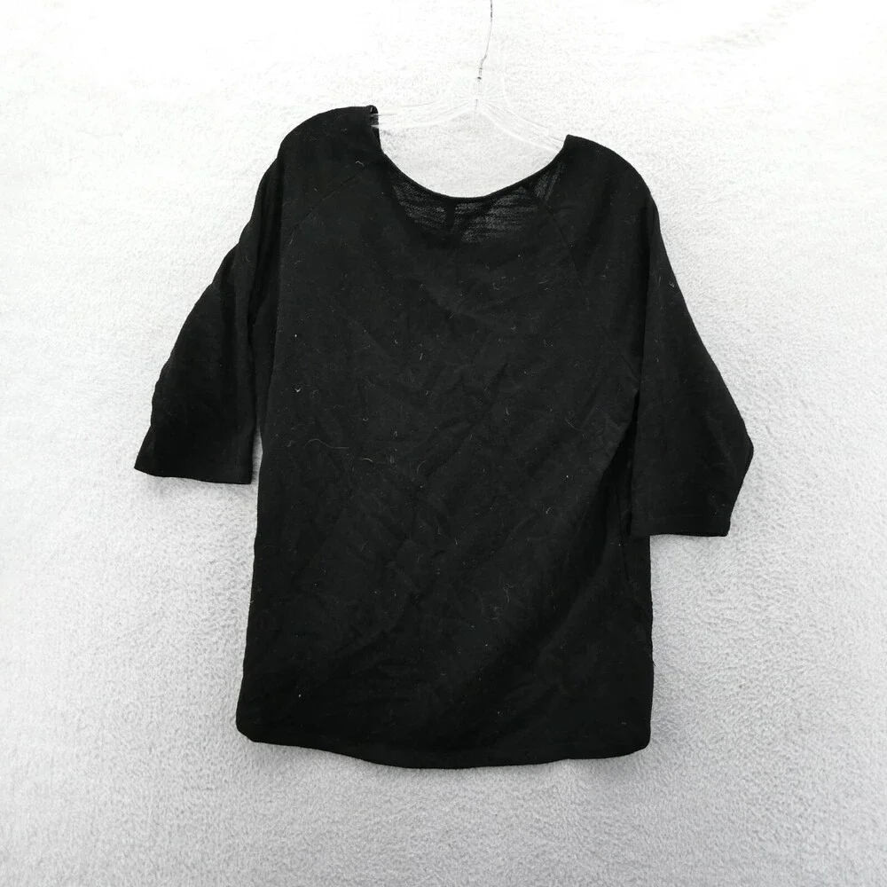 Massini Sweater XL Womens Black Pullover Lightweight Knit Long Sleeve Preppy Top